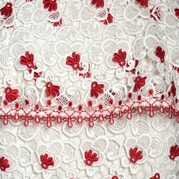 Alexis size M white and red crochet lace off the shoulder top - Picture 7 of 7
